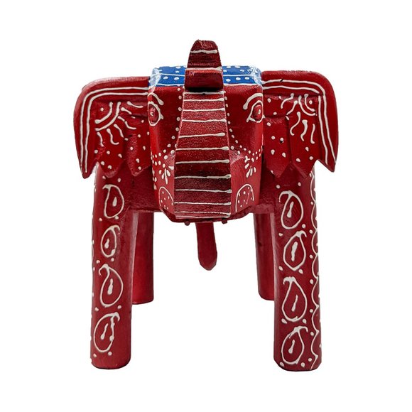 Handcrafted Wooden Elephant Table (10inch) - Picture 3 of 4